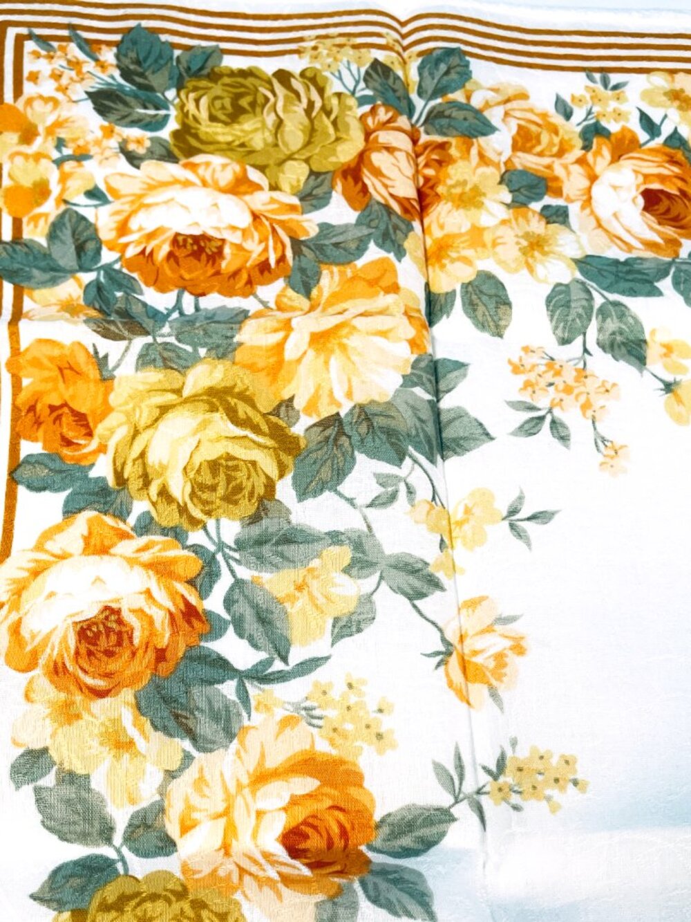Vintage Yves Saint Laurent Cotton Floral Scarf – Rolled Hem - Picture 8 of 9